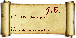 Gálfy Benigna névjegykártya